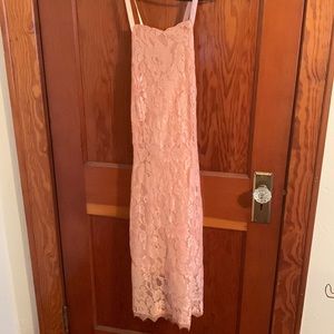 Pastel pink lace dress